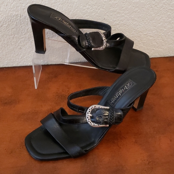 Brighton Shoes - Dr. Scholl's Women's Black Buckle Heeled Sandals